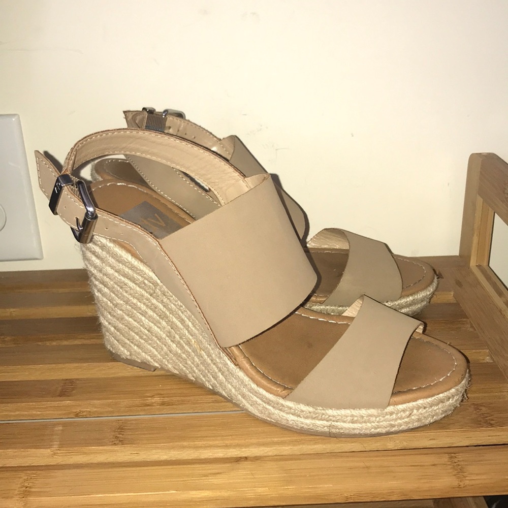 Tan high heel wedges